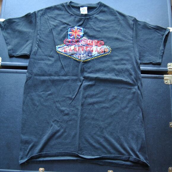 Welcome to Las Vegas Embordered Medium Black Short Sleeve Shirt - Picture 1 of 4